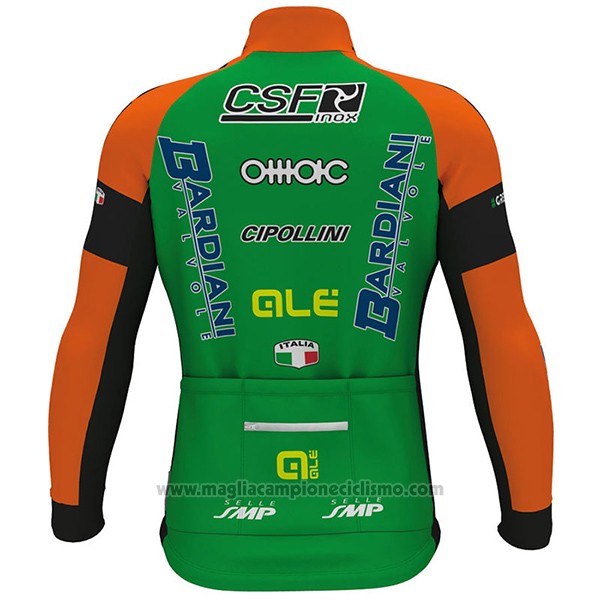 2017 Abbigliamento Ciclismo Bardiani Csf Ml Bianco e Verde Manica Lunga e Salopette
